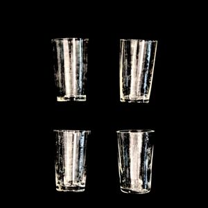 Vintage Ribbed Liqueur Shot Glasses – Set of 4 Mini Cordial Size